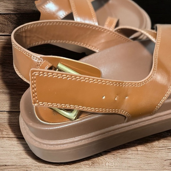 ZARA CROSSED STRAP FLAT SANDALS Size 6.5/7 US (37) - Picture 10 of 14